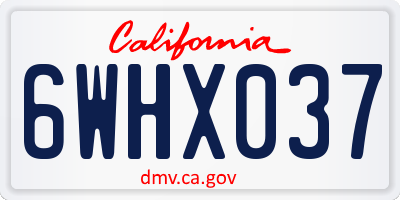 CA license plate 6WHX037