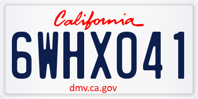CA license plate 6WHX041
