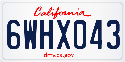 CA license plate 6WHX043