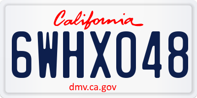 CA license plate 6WHX048