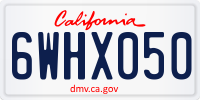 CA license plate 6WHX050