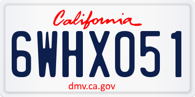 CA license plate 6WHX051