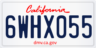 CA license plate 6WHX055