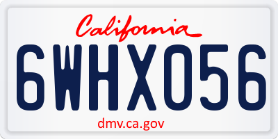 CA license plate 6WHX056