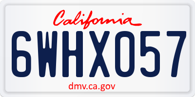 CA license plate 6WHX057