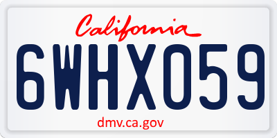 CA license plate 6WHX059