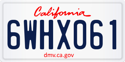 CA license plate 6WHX061