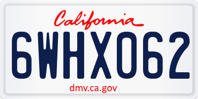 CA license plate 6WHX062