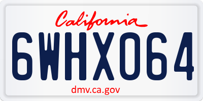 CA license plate 6WHX064