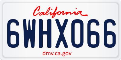 CA license plate 6WHX066