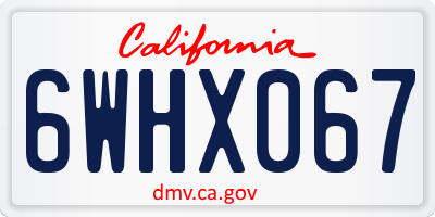 CA license plate 6WHX067