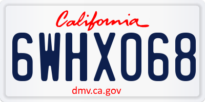 CA license plate 6WHX068