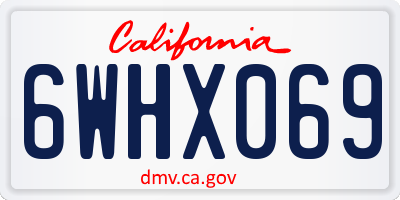 CA license plate 6WHX069