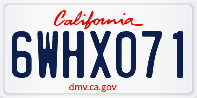 CA license plate 6WHX071