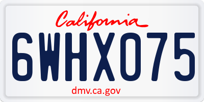 CA license plate 6WHX075