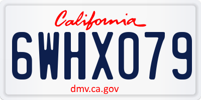 CA license plate 6WHX079