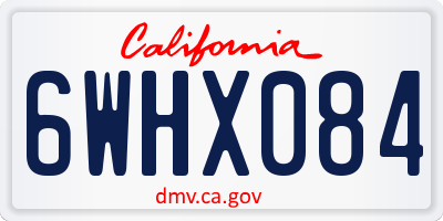 CA license plate 6WHX084