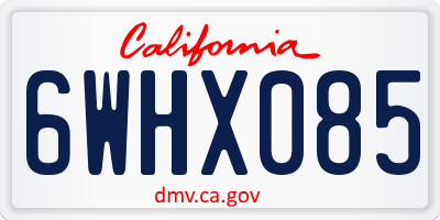 CA license plate 6WHX085