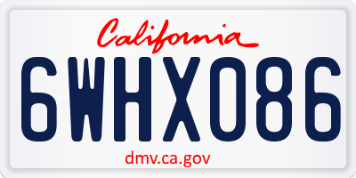 CA license plate 6WHX086