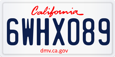 CA license plate 6WHX089