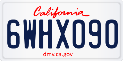 CA license plate 6WHX090