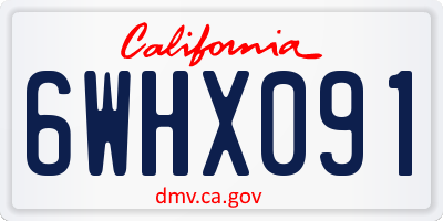 CA license plate 6WHX091