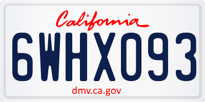 CA license plate 6WHX093