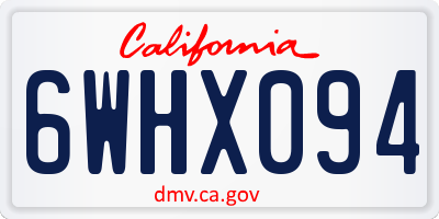 CA license plate 6WHX094