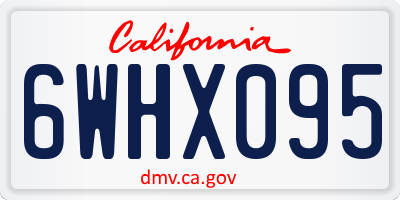 CA license plate 6WHX095