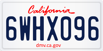 CA license plate 6WHX096