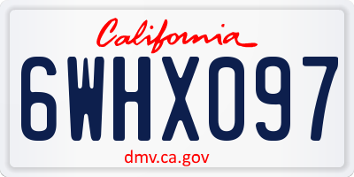 CA license plate 6WHX097