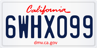 CA license plate 6WHX099