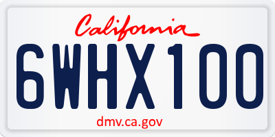 CA license plate 6WHX100