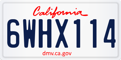 CA license plate 6WHX114