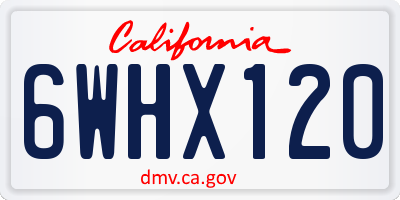 CA license plate 6WHX120