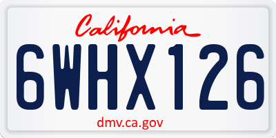CA license plate 6WHX126