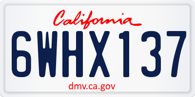 CA license plate 6WHX137