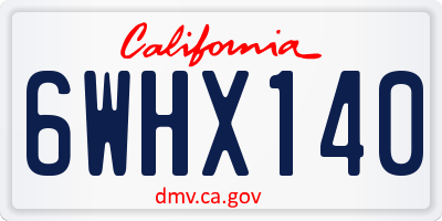CA license plate 6WHX140