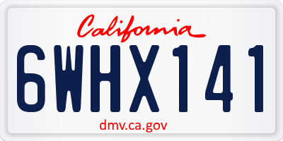 CA license plate 6WHX141