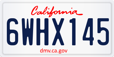 CA license plate 6WHX145