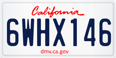 CA license plate 6WHX146