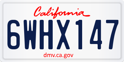 CA license plate 6WHX147