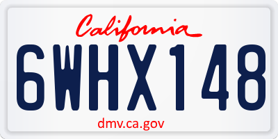 CA license plate 6WHX148