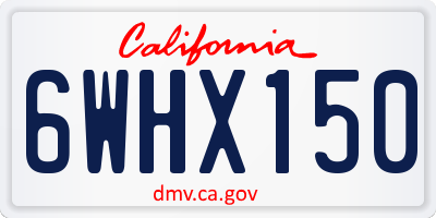 CA license plate 6WHX150