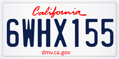 CA license plate 6WHX155