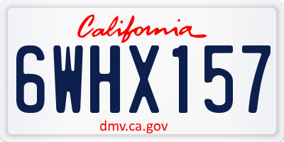 CA license plate 6WHX157
