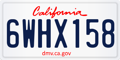 CA license plate 6WHX158