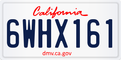 CA license plate 6WHX161
