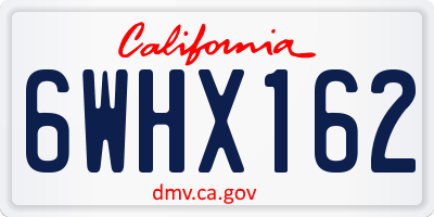 CA license plate 6WHX162