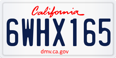 CA license plate 6WHX165